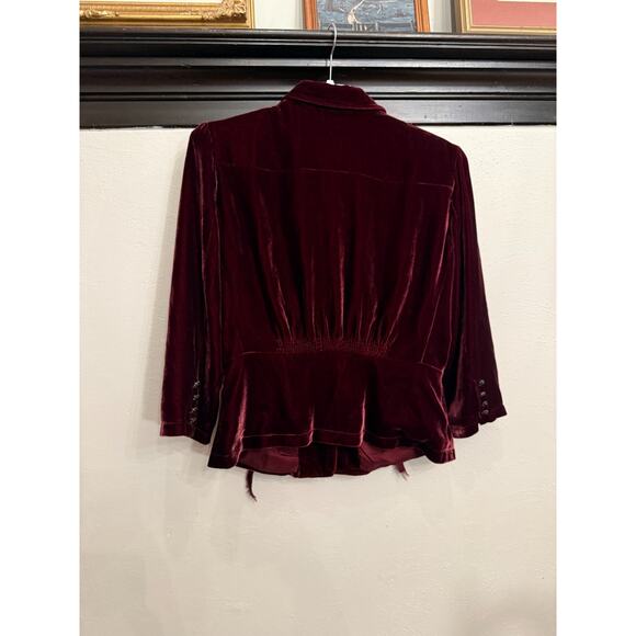 Vtg womens Polo Ralph Lauren Velvet Blazer Christmas Victorian Goth Sz L - Picture 4 of 10